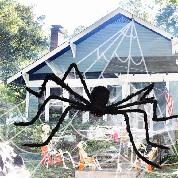 2 Pack Halloween Decorations Spiders, Hairy Spiders, (6.5...